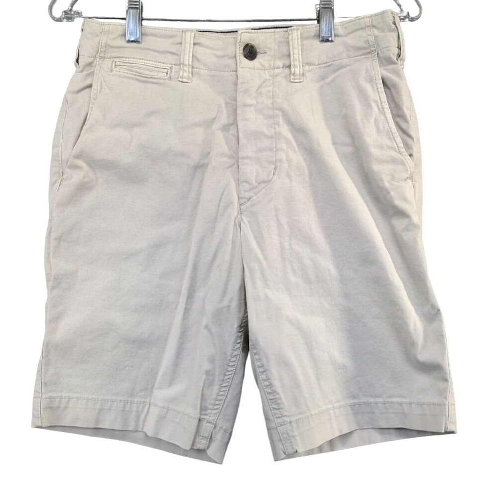 American Eagle Men's Classic Next Level Flex Chino Shorts Gray 28 Cotton Blend